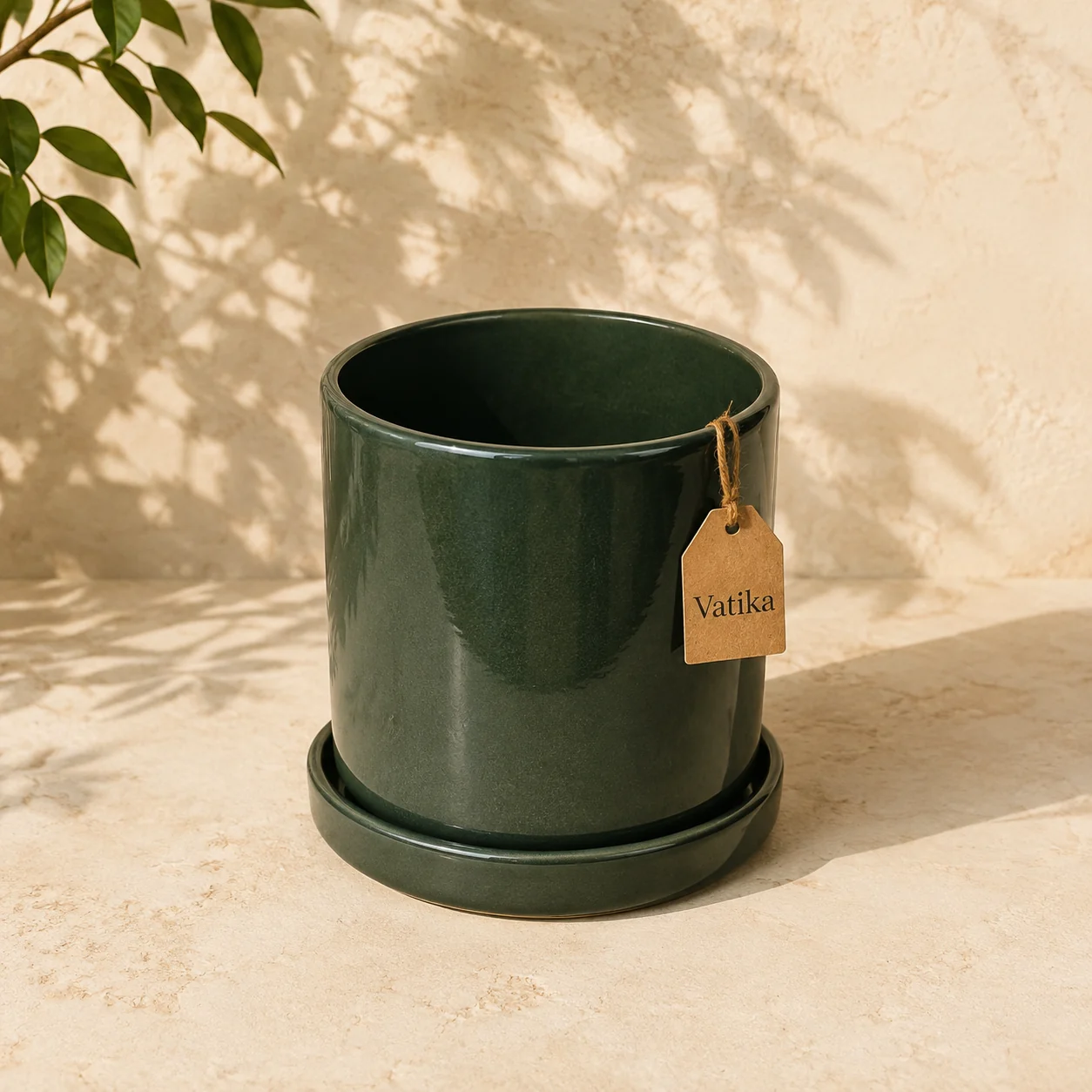 Forest Green Ceramic Planter
